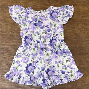 Janie and Jack Purple Floral Romper